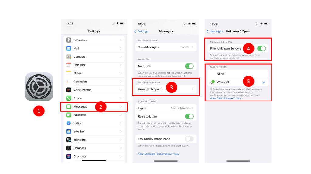 How to block Fraud or Spam Messages from unknown Caller for iOS