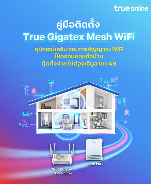 วิธีติดตั้งอุปกรณ์กระจายสัญญาณ True Gigatex Mesh Wi-Fi ด้วยตัวเอง