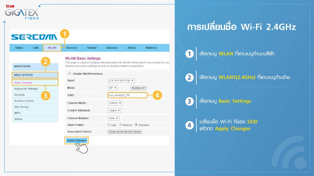 การเปลี่ยนชื่อ Wi-Fi 2.4GHz